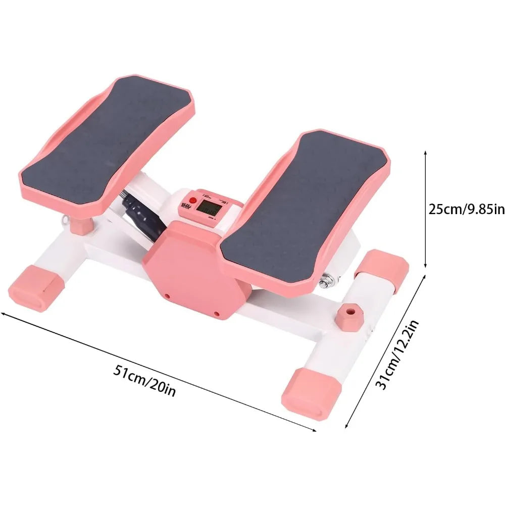 Steppers for Exercise Stair Stepper with Resistance Bands Pink