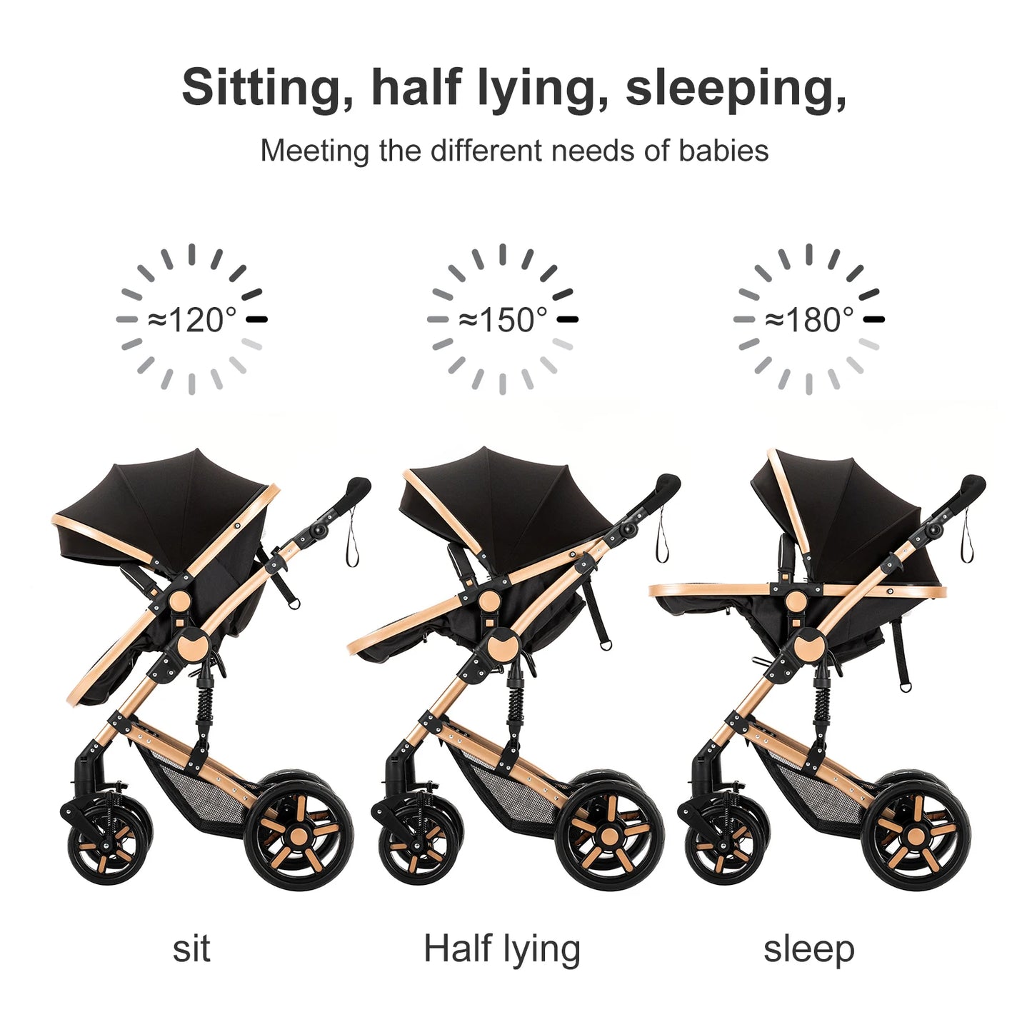 High Quality Newborn Lightweight Baby Stroller 3 in 1 ISOfix