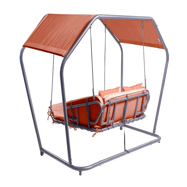 High Quality Outdoor Double Seat Garden Furniture Rattan Patio Swing Hanging Egg Chair with Stand