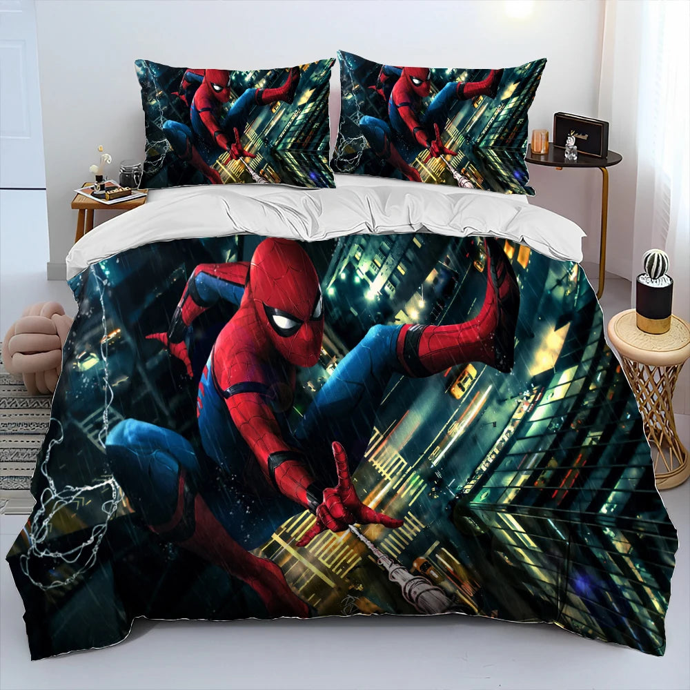 23 Style Spider Man Cartoon Marvel Comforter Bedding Set