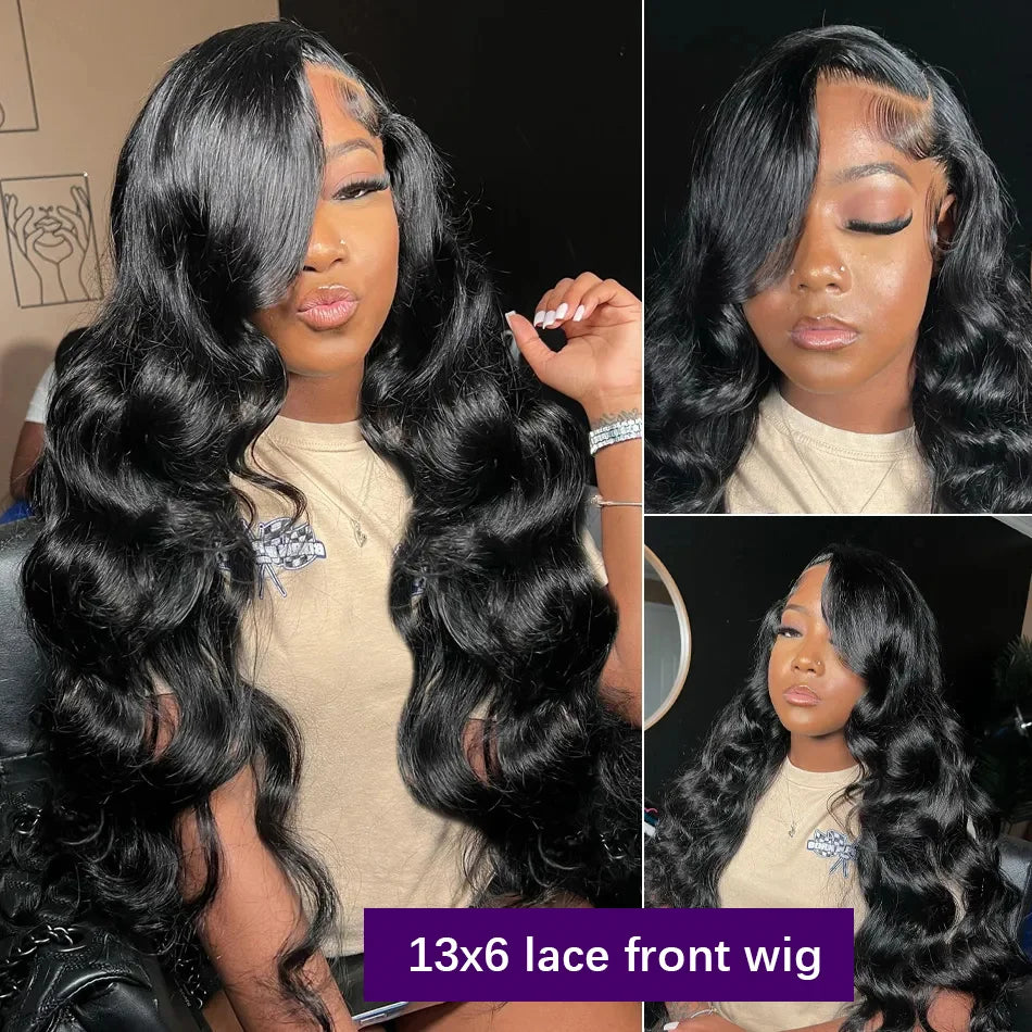 Wiggogo 30 40 Inch Loose Body Wave Lace Front Human Hair Wigs
