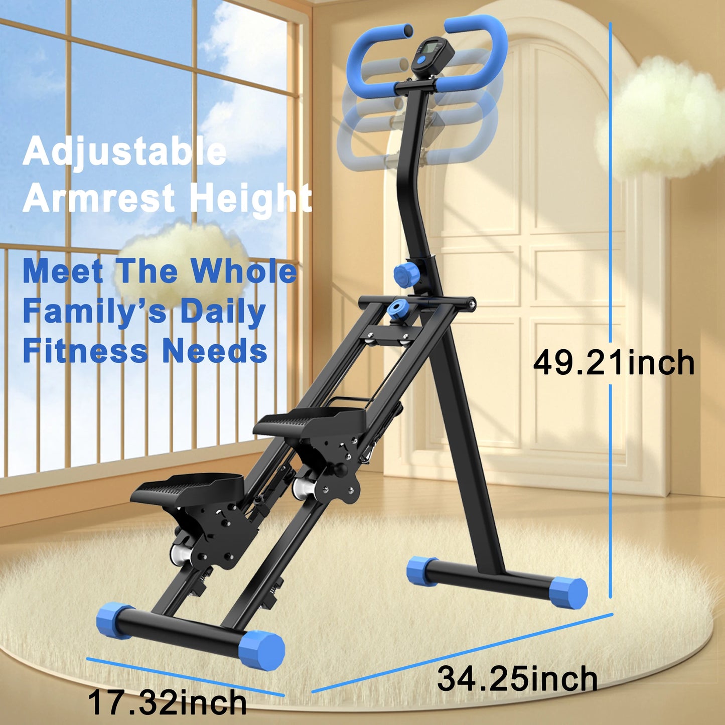 330Lbs Stair Stepper Climber Handlebar Full Body Workout
