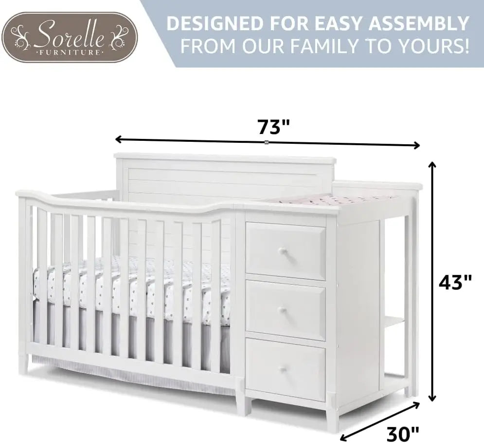 Berkley Crib and Changer with Solid Panel Back Classic