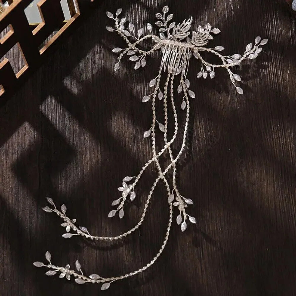 Crystal Bridal Headpieces for Brides Silver Hair Accessories