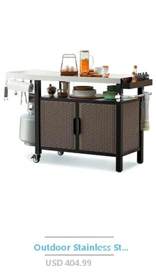 Outdoor Wok Station 50000 BTU Propane Burner 14 Inch Carbon Steel Wok Multi Functional Cooking Grill Stir Fry Sauté Boil Sear