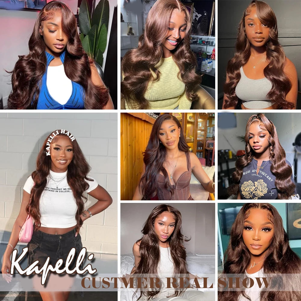 10A Brazilian Body Wave Bundles with 4x4 Lace Closure Brown Blonde Remy Human Hair