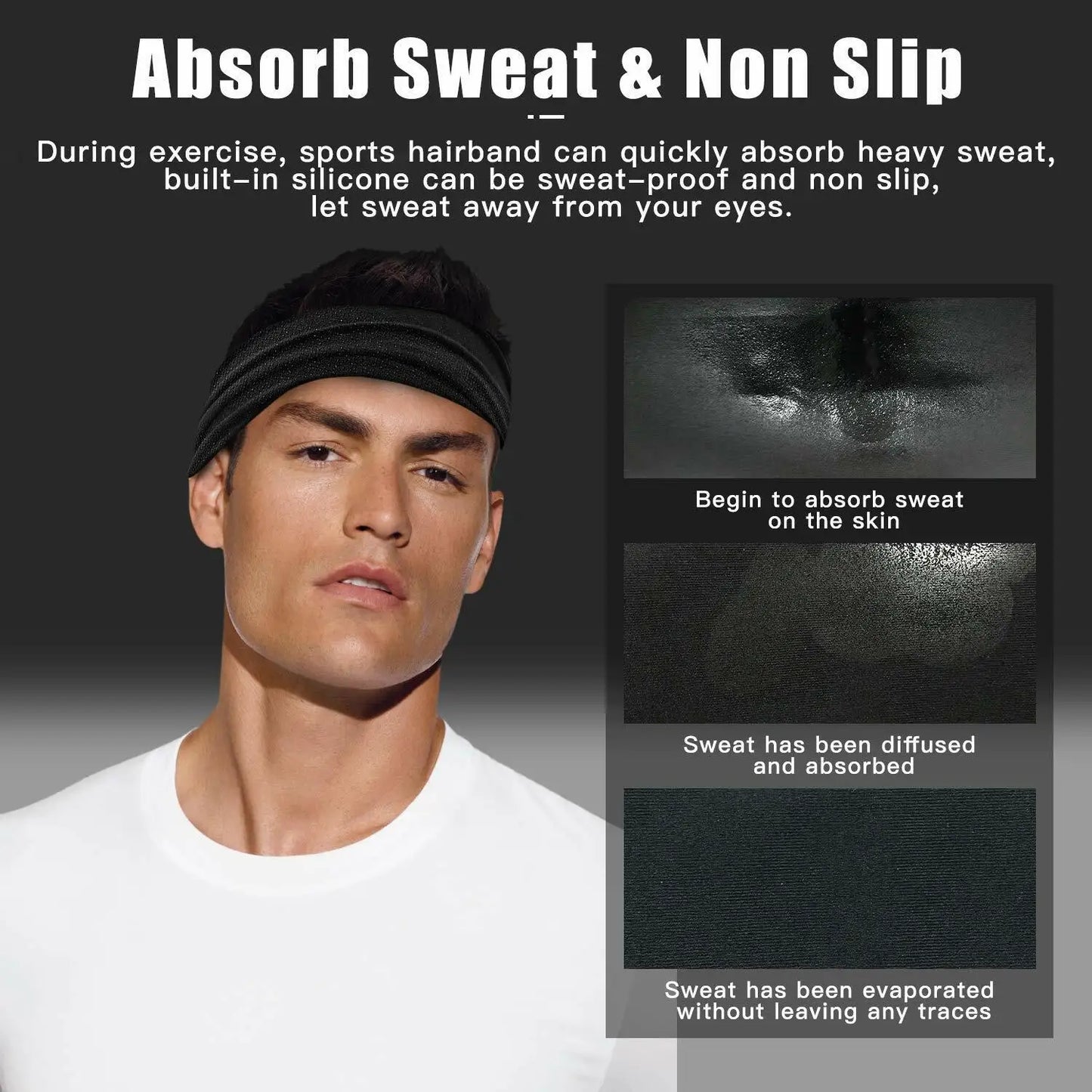 Women Yoga Running Sports Headbands Workout Hair Bands Turban Head Wrap Gym Fitness Stretch Sweatband Wide Hair Band