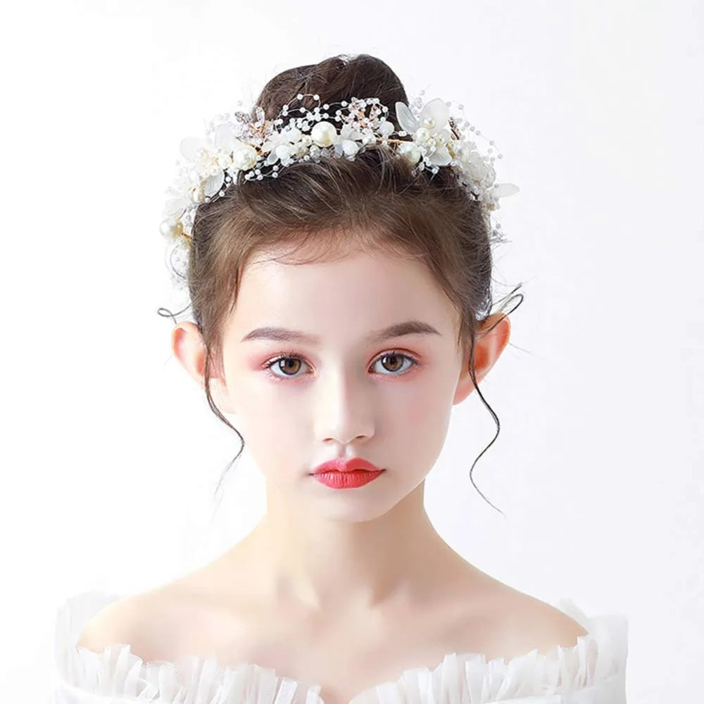 Headband Wedding Flower Girls Rhinestone Pearl Crystal Beads
