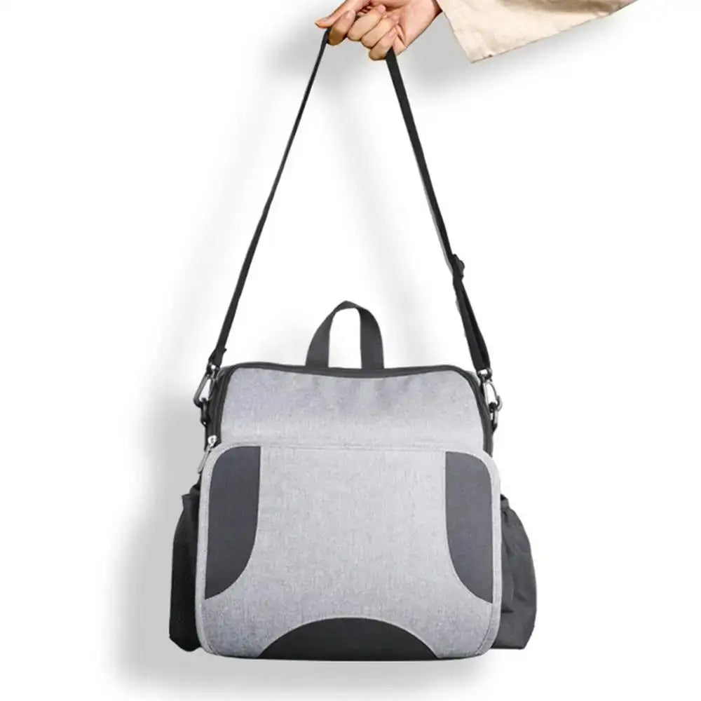 Baby Diaper Bag 2-in-1 Foldable Booster Seat And Diaper Pouch Large Capacity Organizer For Travel