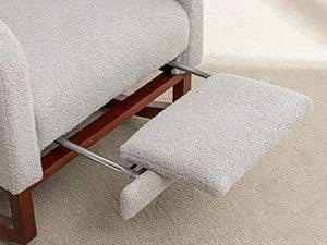 Rocking Chair Nursery with Foot Rest Wingback Nursery Rocking Chairs Teddy Nursing Glider Rocker Chair with Pillow and Adjustable Footrest