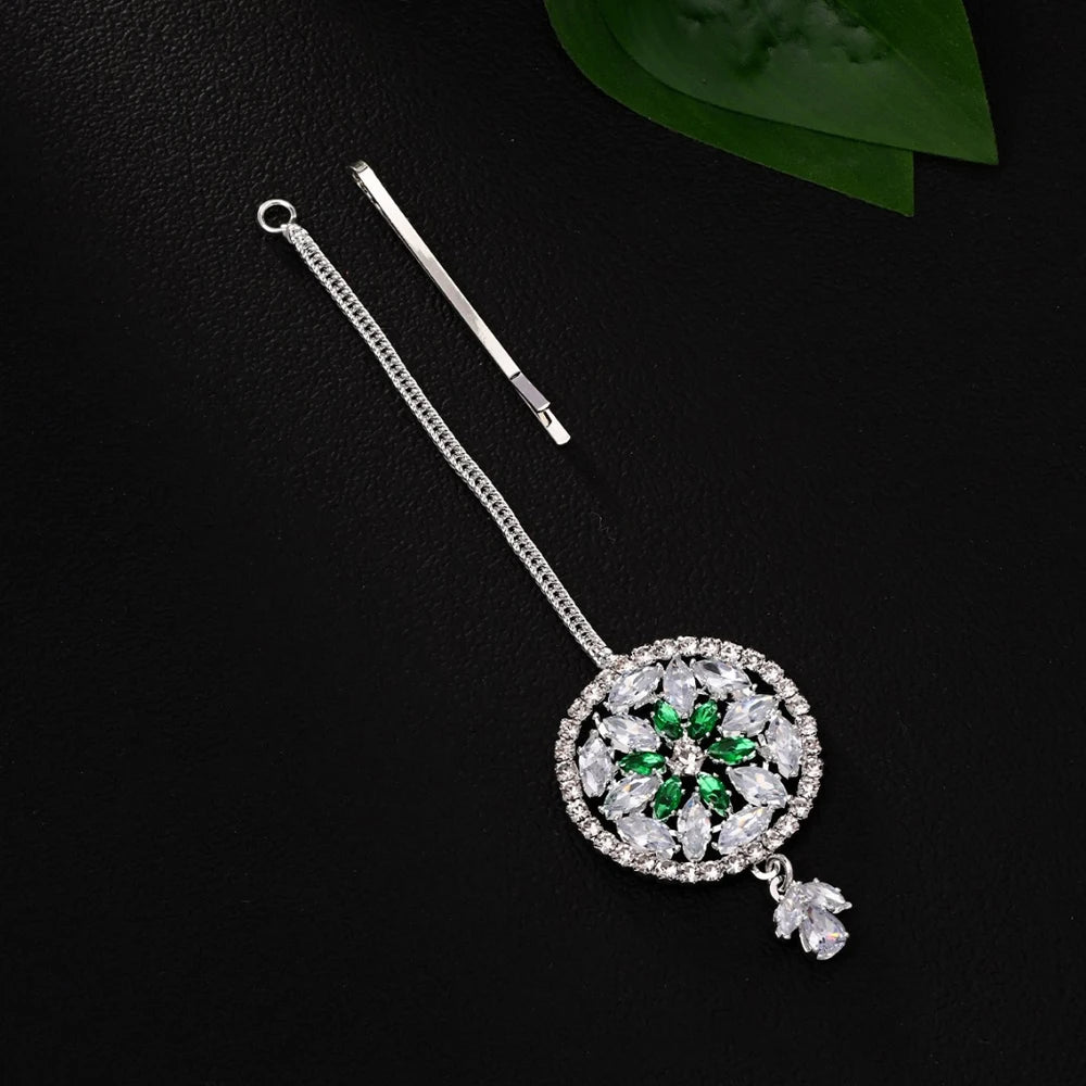 Luxury Bridal Zircon Flower Forehead Chain Indian Hair Accessories Boho Crystal Headpiece Wedding Jewelry for Women 2025