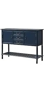 Console Table Sideboard Sofa Entryway Side Table Furniture with Six Drawers and Bottom Shelf for Living Room Home Decor