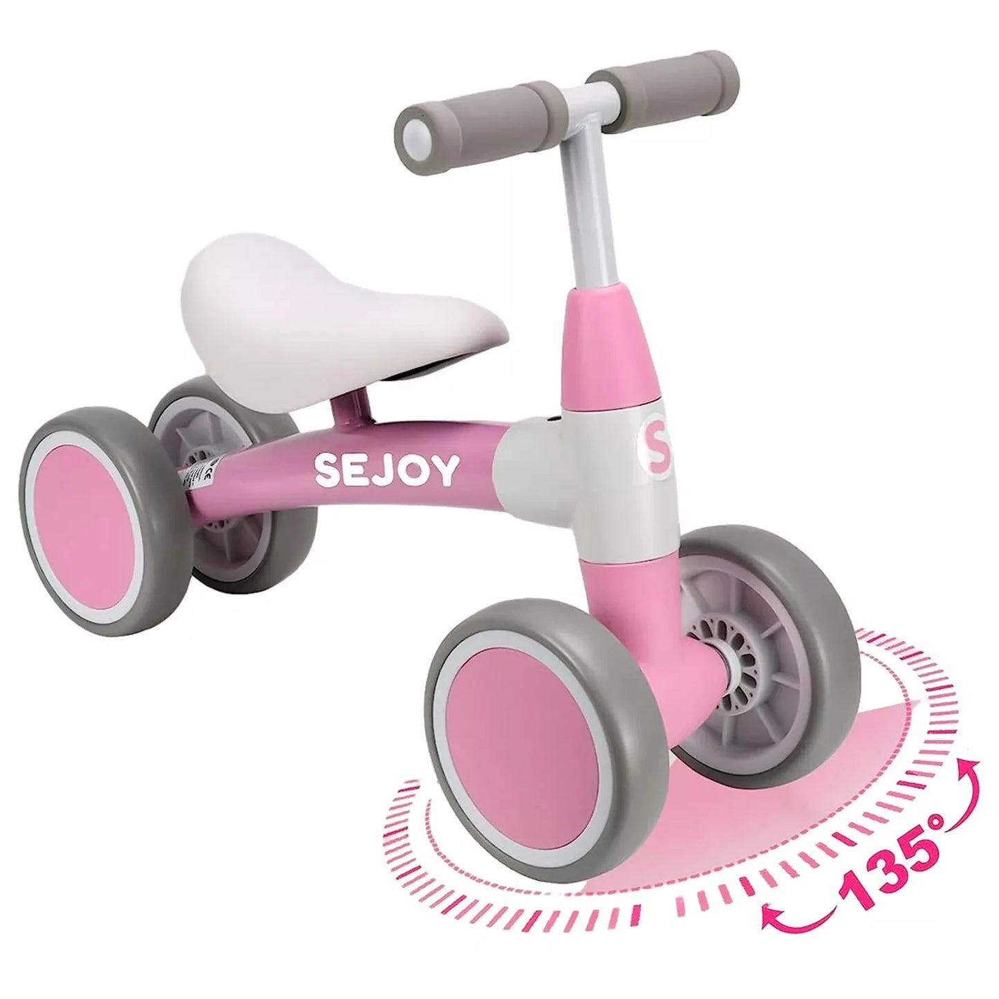 SEJOY Baby Walker Toddler Ride On Balance Bike 4 Wheels Birthday Gifts for Girls and Boys 1-3 Years Old