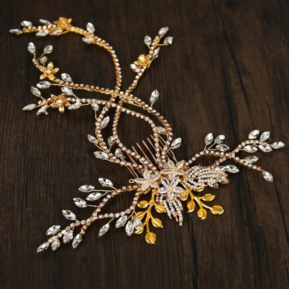 Crystal Bridal Headpieces for Brides Silver Hair Accessories