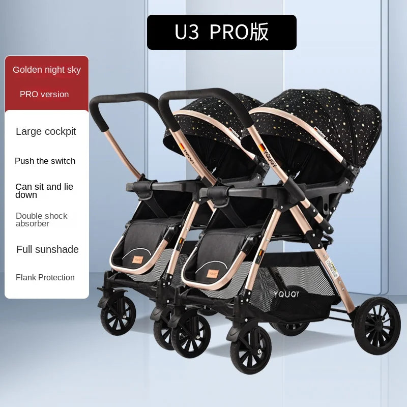 Twins Newborn 0-4 Years Old Baby Stroller Can Sit Lie Down