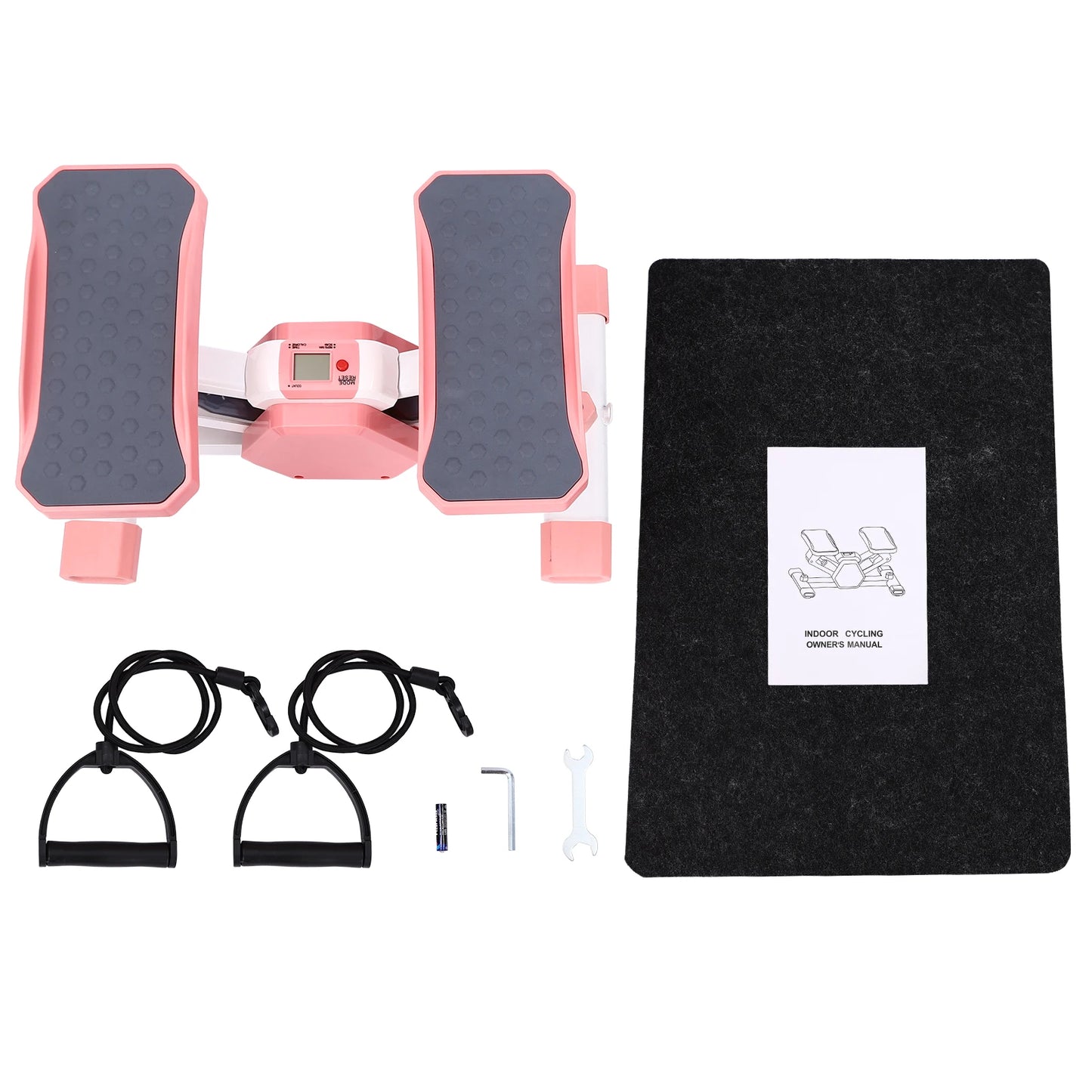 Steppers for Exercise Stair Stepper with Resistance Bands Pink