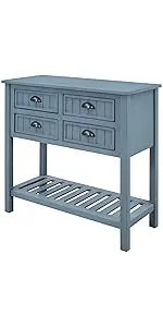 Console Table Sideboard Sofa Entryway Side Table Furniture with Six Drawers and Bottom Shelf for Living Room Home Decor