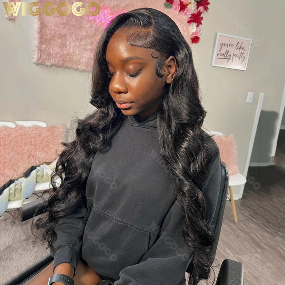 Wiggogo 30 40 Inch Loose Body Wave Lace Front Human Hair Wigs