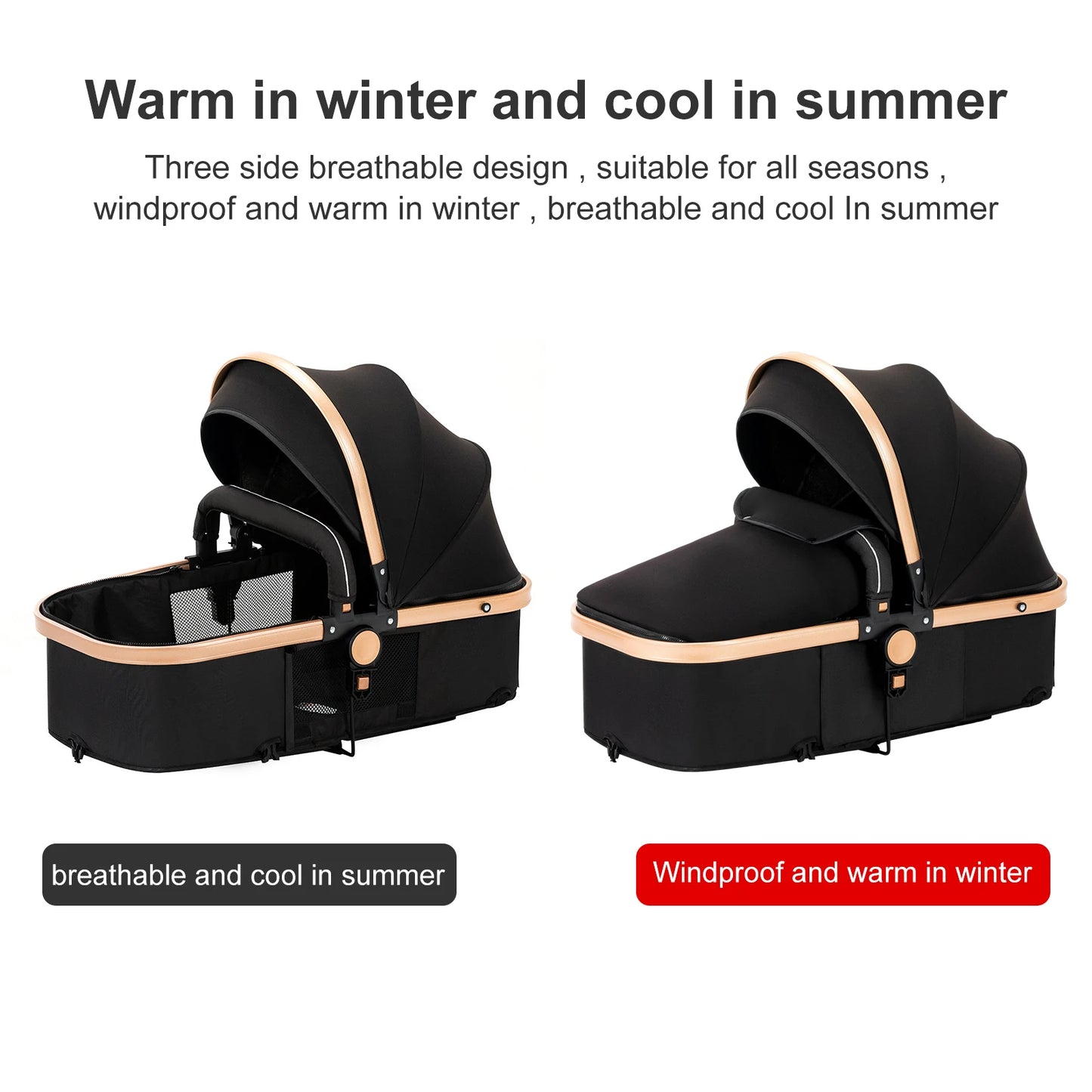 High Quality Newborn Lightweight Baby Stroller 3 in 1 ISOfix