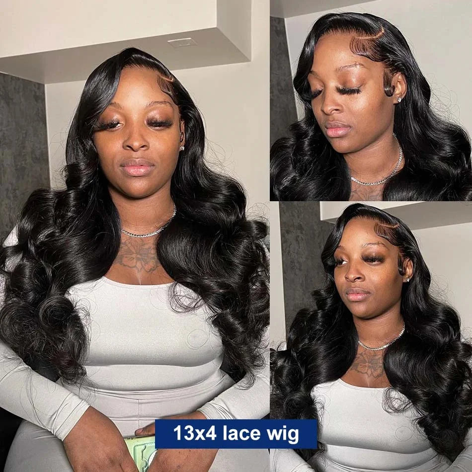 Wiggogo 30 40 Inch Loose Body Wave Lace Front Human Hair Wigs