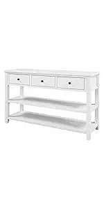 Console Table Sideboard Sofa Entryway Side Table Furniture with Six Drawers and Bottom Shelf for Living Room Home Decor