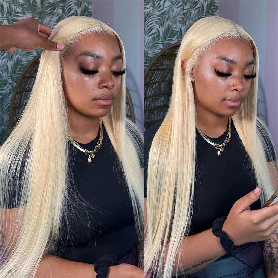 Straight 13x6 Ash Brown Highlight Lace Front Wig Human Hair Natural Hairline Ash Blonde Transparent Lace Frontal Wig for Women