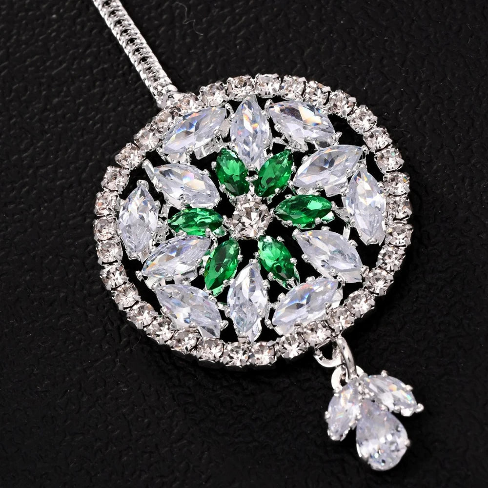 Luxury Bridal Zircon Flower Forehead Chain Indian Hair Accessories Boho Crystal Headpiece Wedding Jewelry for Women 2025