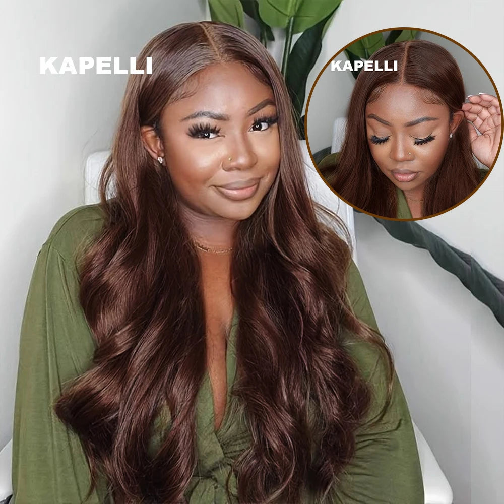 10A Brazilian Body Wave Bundles with 4x4 Lace Closure Brown Blonde Remy Human Hair