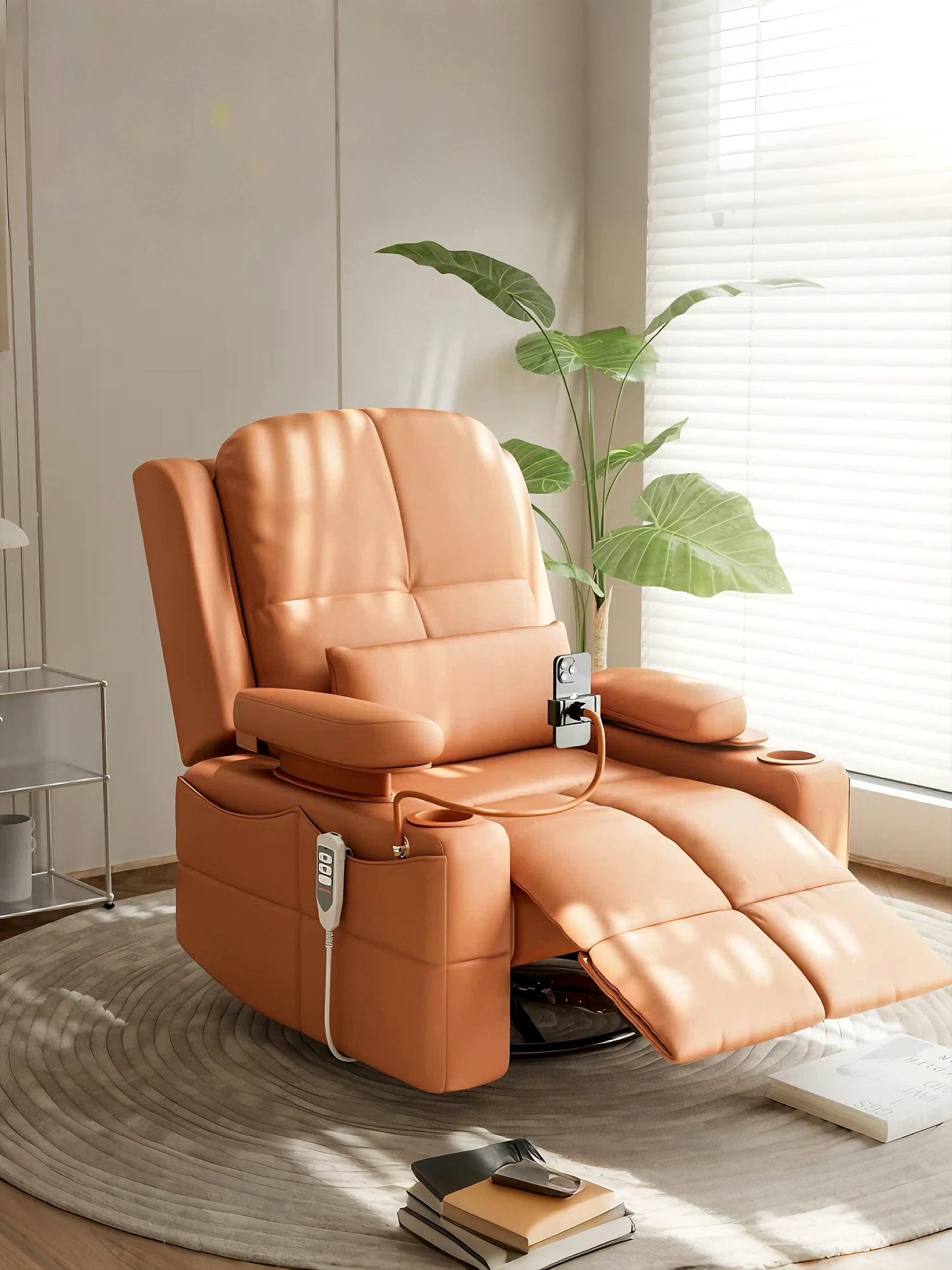 MAMAZING Electric Nursery Glider Recliner Breastfeeding Chair with USB Port Adjustable Armrests and Storage FSC Certified Mocha