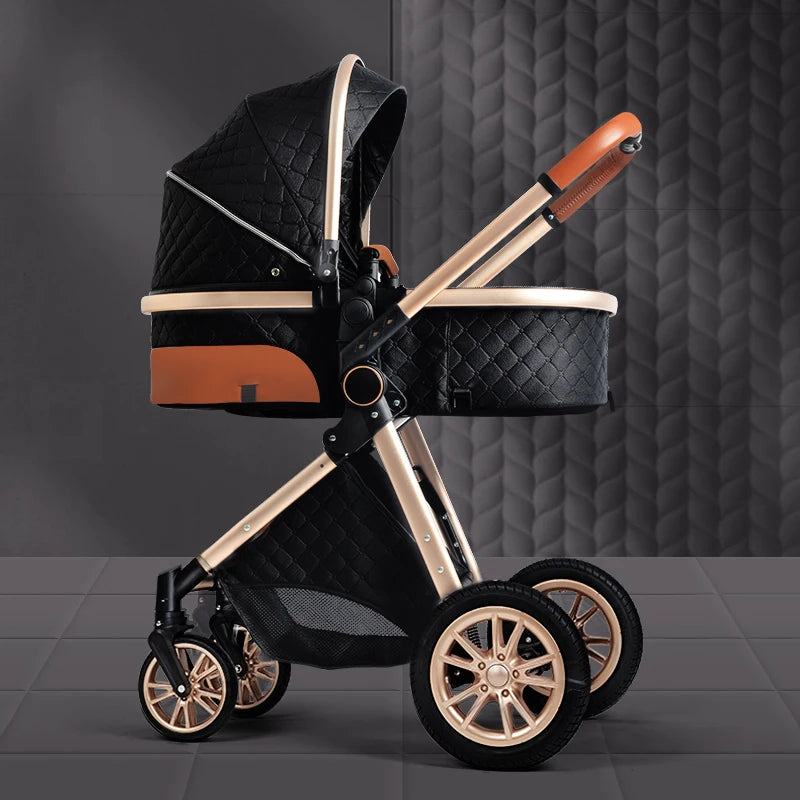 Luxury Baby Stroller 3 in 1 High Landscape Cart Can Sit Lie