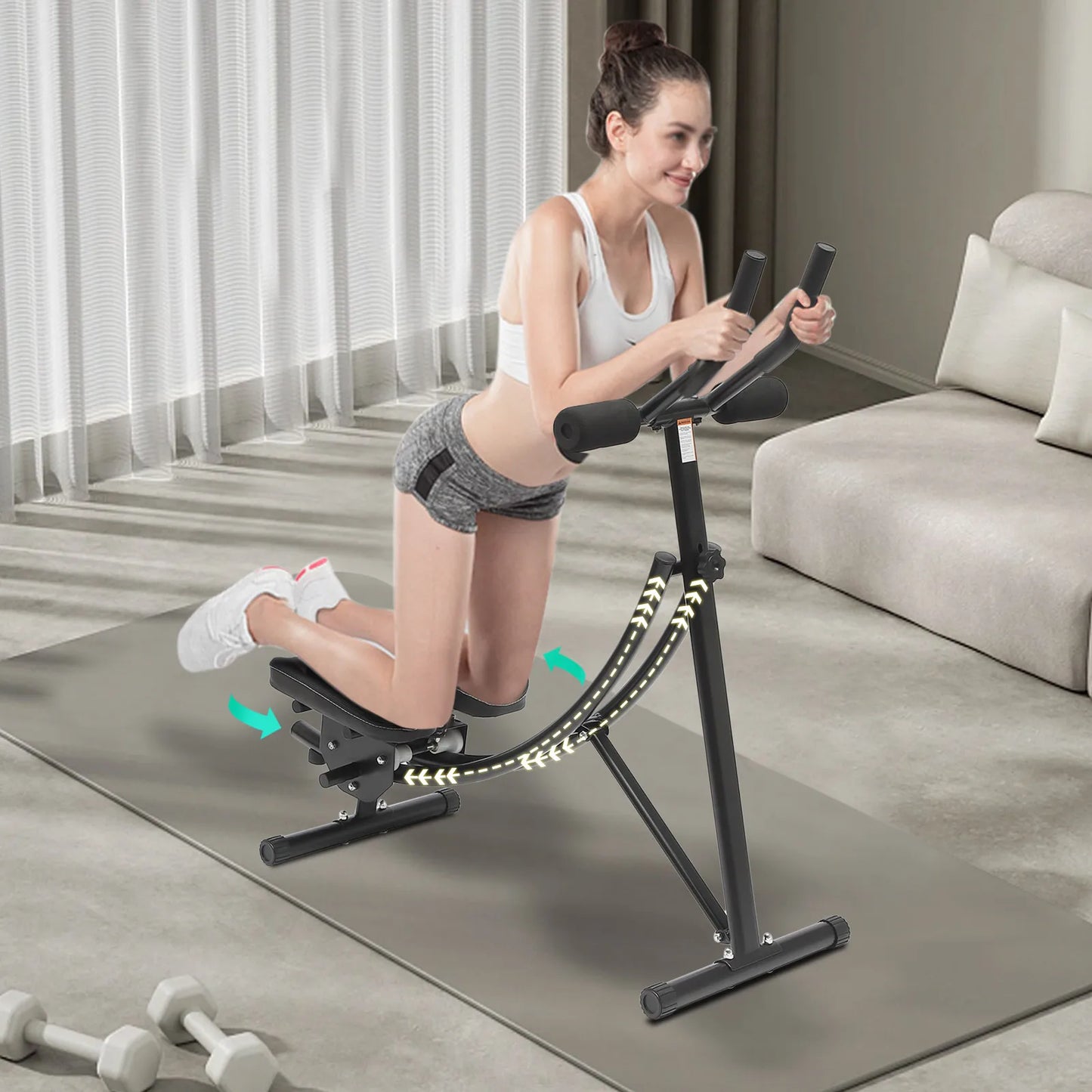 Abdominal Exercise Machine 150kg Capacity Foldable Home Gym
