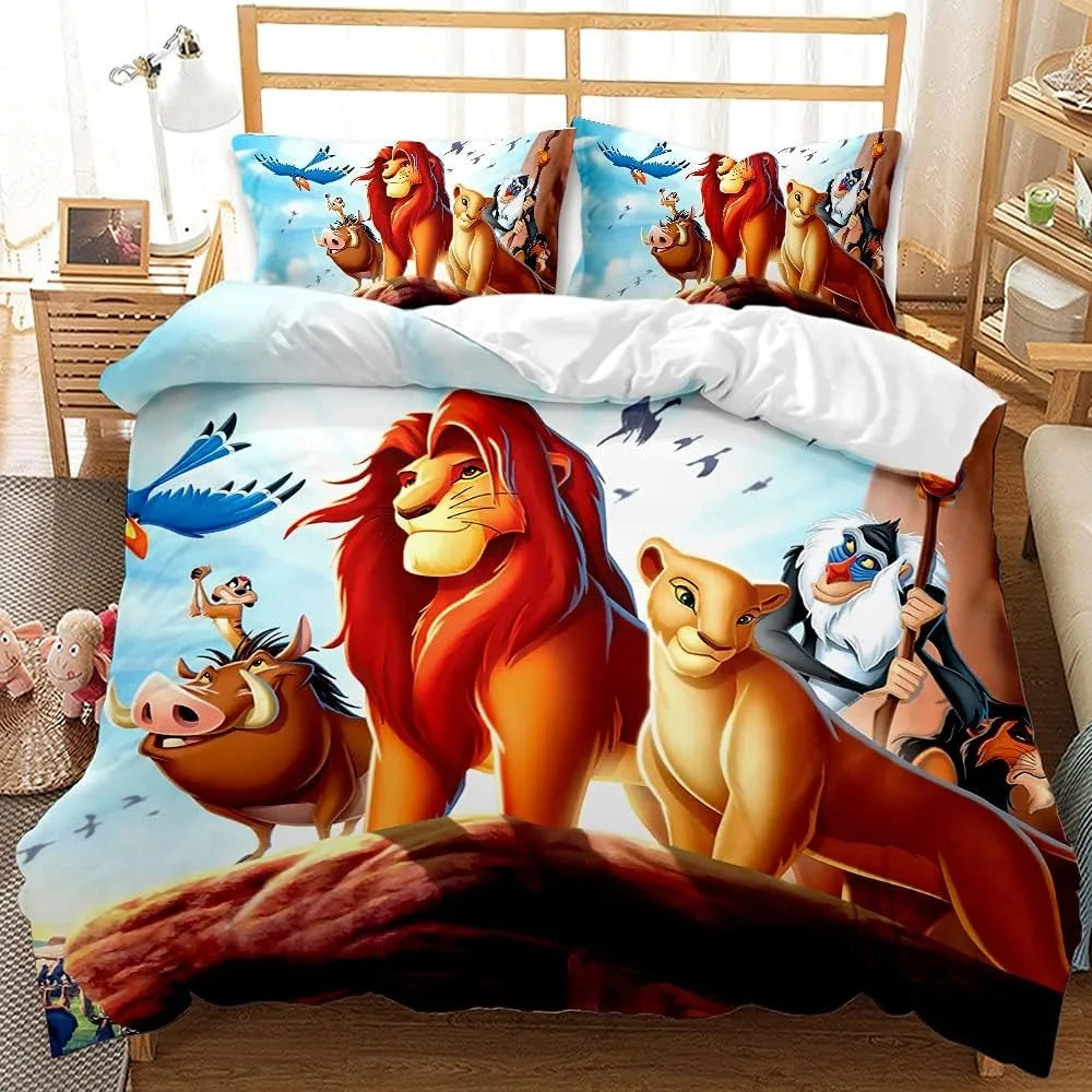 Animation Simba Bedding Set Lion King Bedding Set for Boy Kids Single Twin Size Duvet Cover Kids Teen Gifts