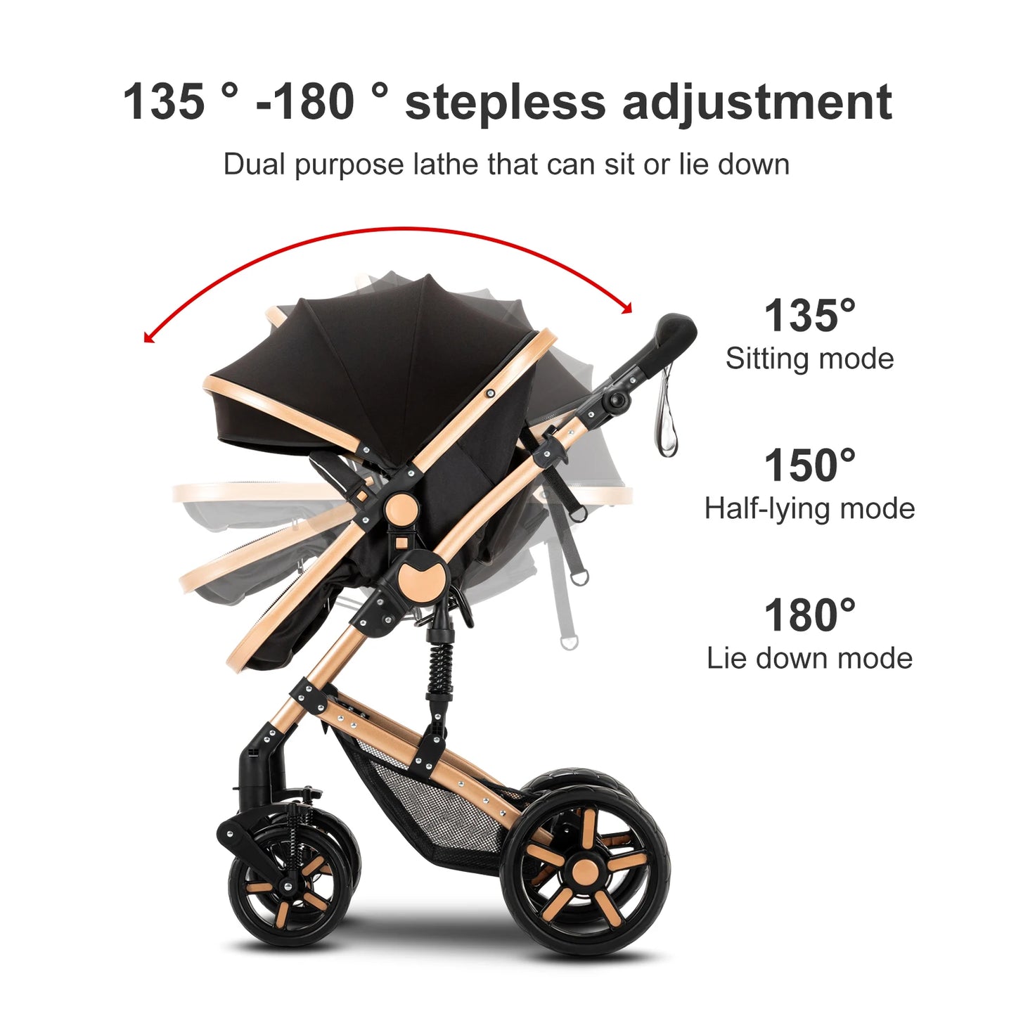 High Quality Newborn Lightweight Baby Stroller 3 in 1 ISOfix