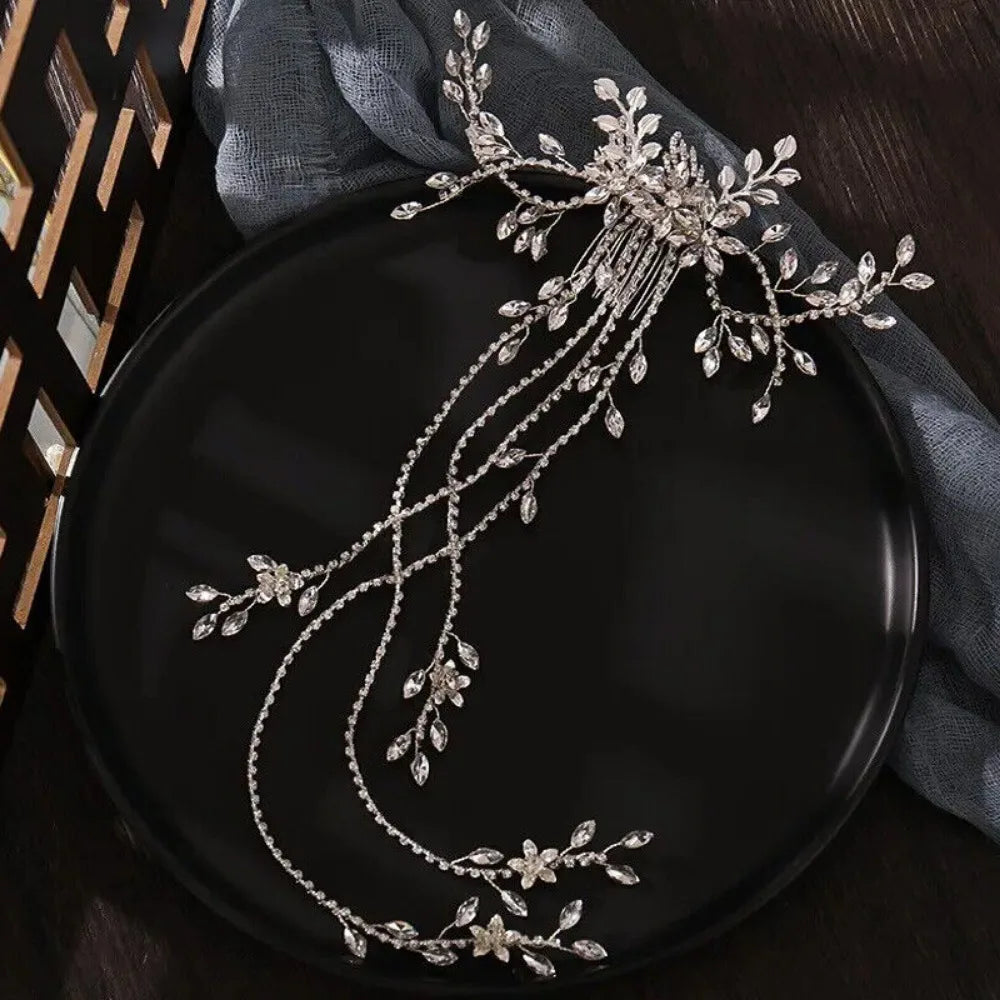 Crystal Bridal Headpieces for Brides Silver Hair Accessories