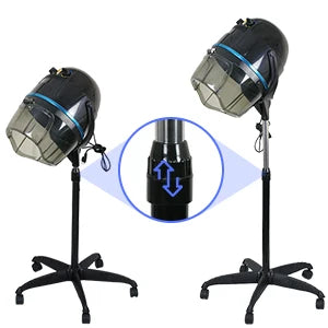 1300W Adjustable Hooded Hair Dryer Professional Stand Up Bonnet Hair Dryer Salon Equipment w Rolling Base