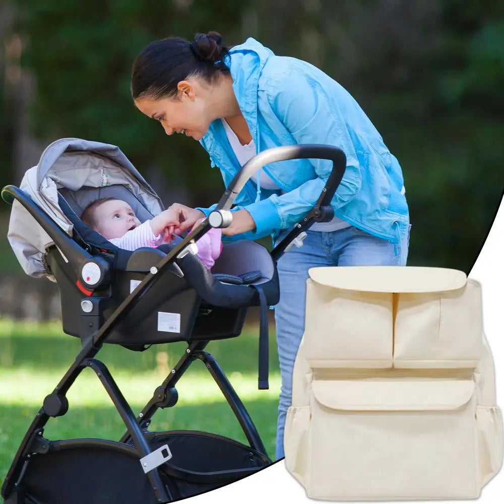 Toddler Stroller Bag Pram Organizer With Cup Holder Large Capacity Hangable Storage Pouch For Pram
