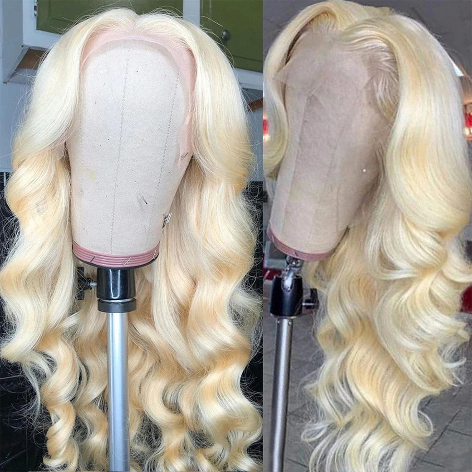 Blonde Body Wave Lace Front Wig HD Transparent 613 40 Inch