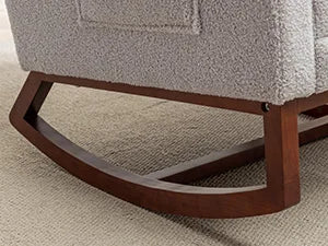 Rocking Chair Nursery with Foot Rest Wingback Nursery Rocking Chairs Teddy Nursing Glider Rocker Chair with Pillow and Adjustable Footrest