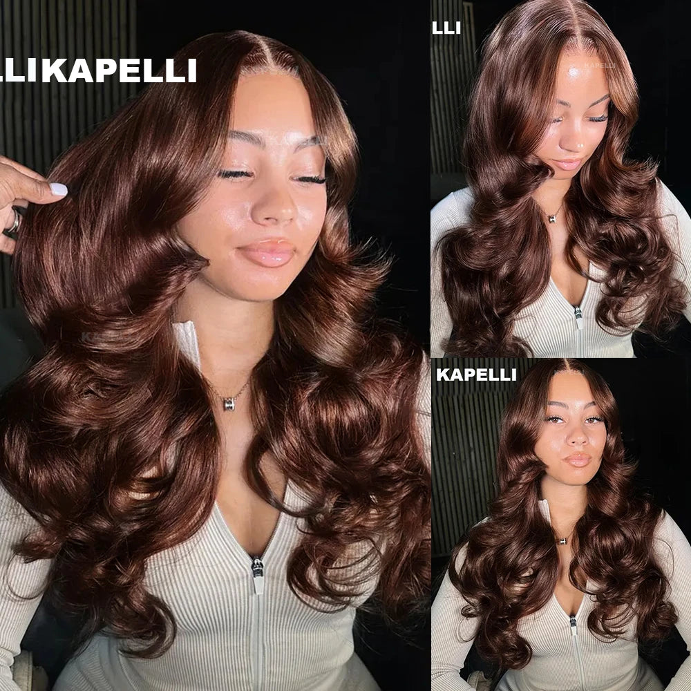 10A Brazilian Body Wave Bundles with 4x4 Lace Closure Brown Blonde Remy Human Hair