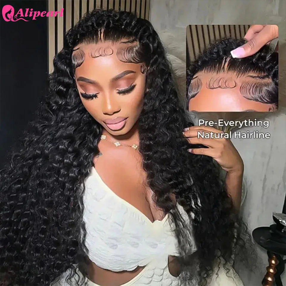 Alipearl Hair Pre Braided Stylist Wig Deep Wave 13x4 Lace Frontal Wig Pre Styled Pre Plucked Remy Brazilian Hair