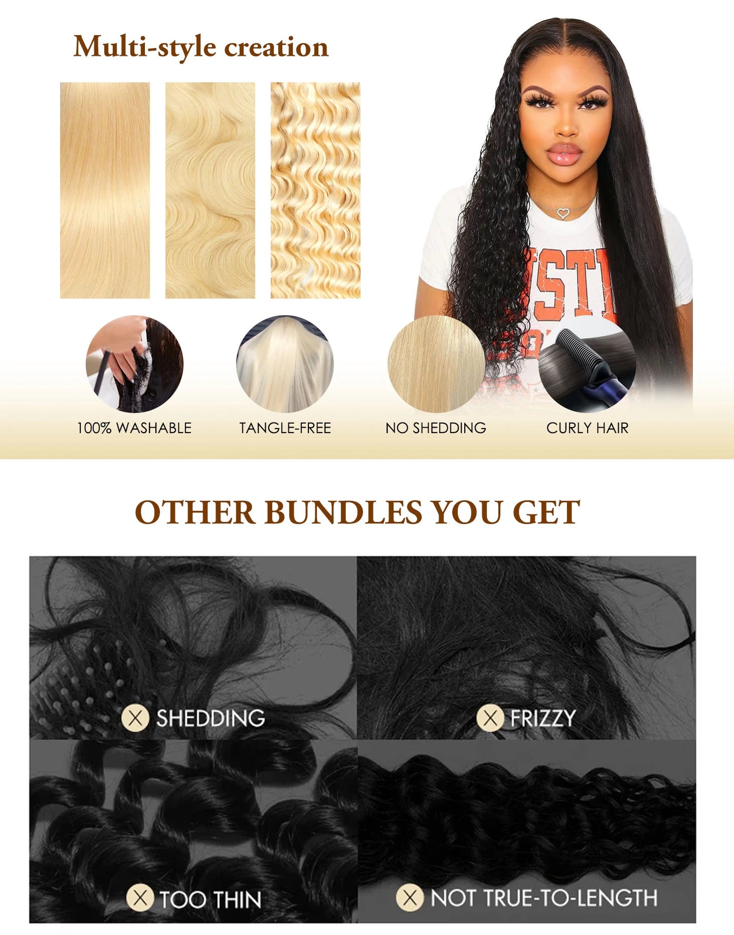 30 50Inch Colored Blonde 613 Body Wave Bundles Human Hair