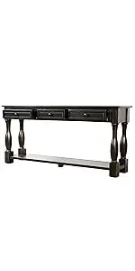 Console Table Sideboard Sofa Entryway Side Table Furniture with Six Drawers and Bottom Shelf for Living Room Home Decor