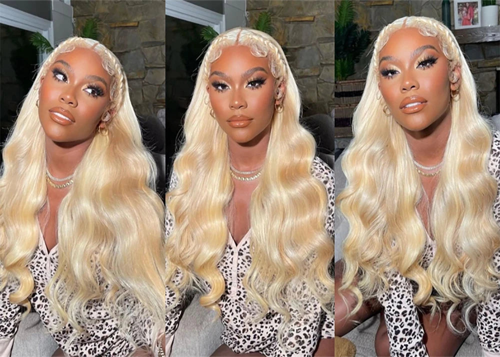 Blonde Body Wave Lace Front Wig HD Transparent 613 40 Inch